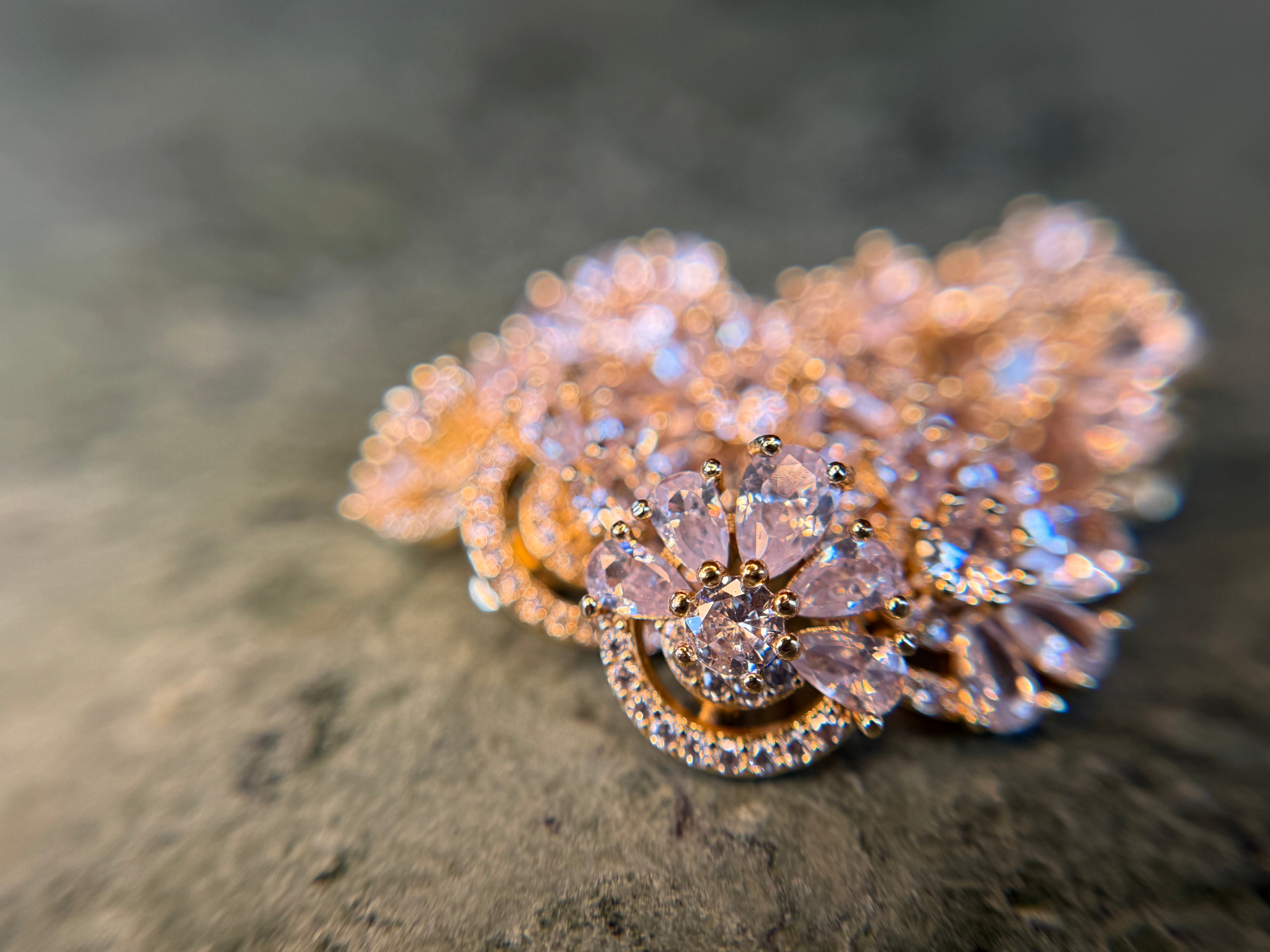Art Deco Diamond CZ Hair Brooch - Barcitas